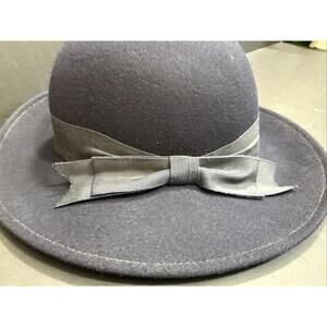 Vintage Lord & Taylor Peachfelt Designer Dressy Wool Hat Navy Blue New with Tags